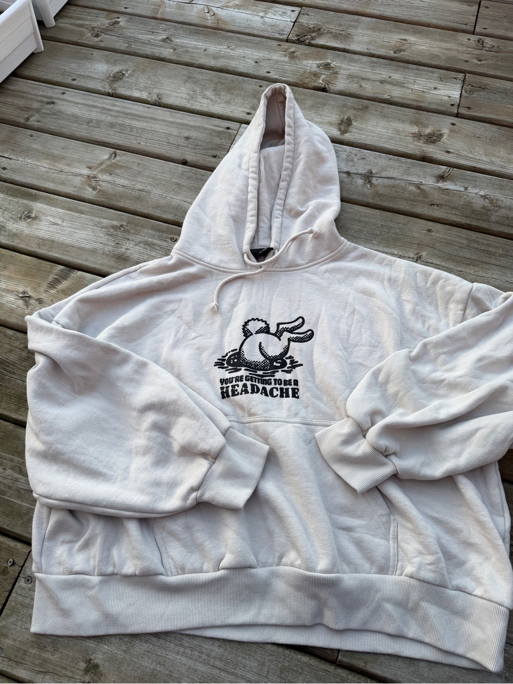 Vans Down the Rabbit Hole Women's Cropped Hoodie XXL Taupe Mist